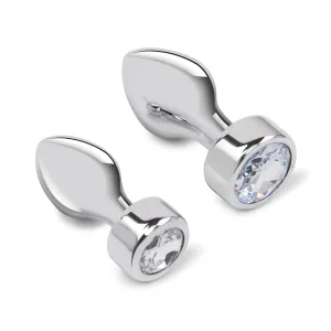 2pc 3.25" & 3.7" Tapered Bling Bling Metal Butt Plug Training Set