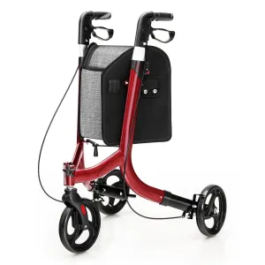 3-Wheel Aluminium Folding Rollator-Red