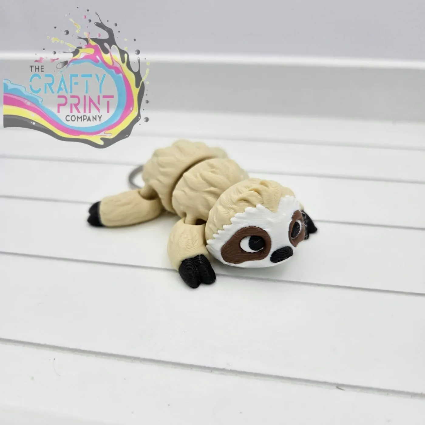 3D Printed Sloth Articulated Flexi Keyring/Fidget