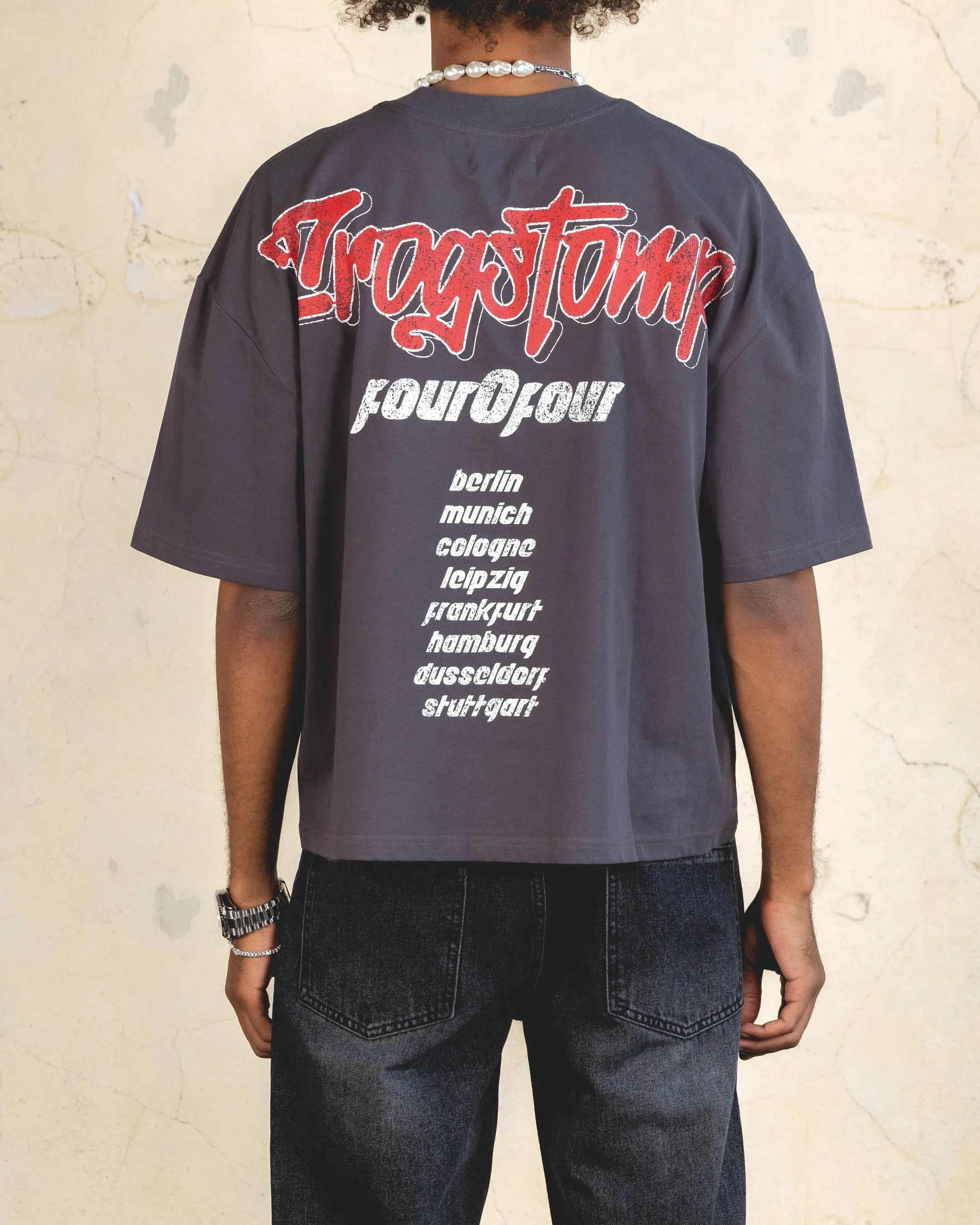 404 Frogstomp Cropped T-Shirt Charcoal