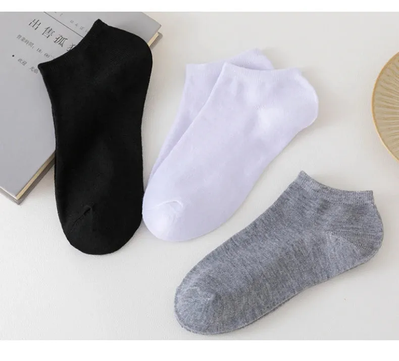 8 Pairs Women/Men Boat Socks Invisible Low Cut Silicone Non-slip Summer No-show Ankle Socks Solid Color Casual Breathable