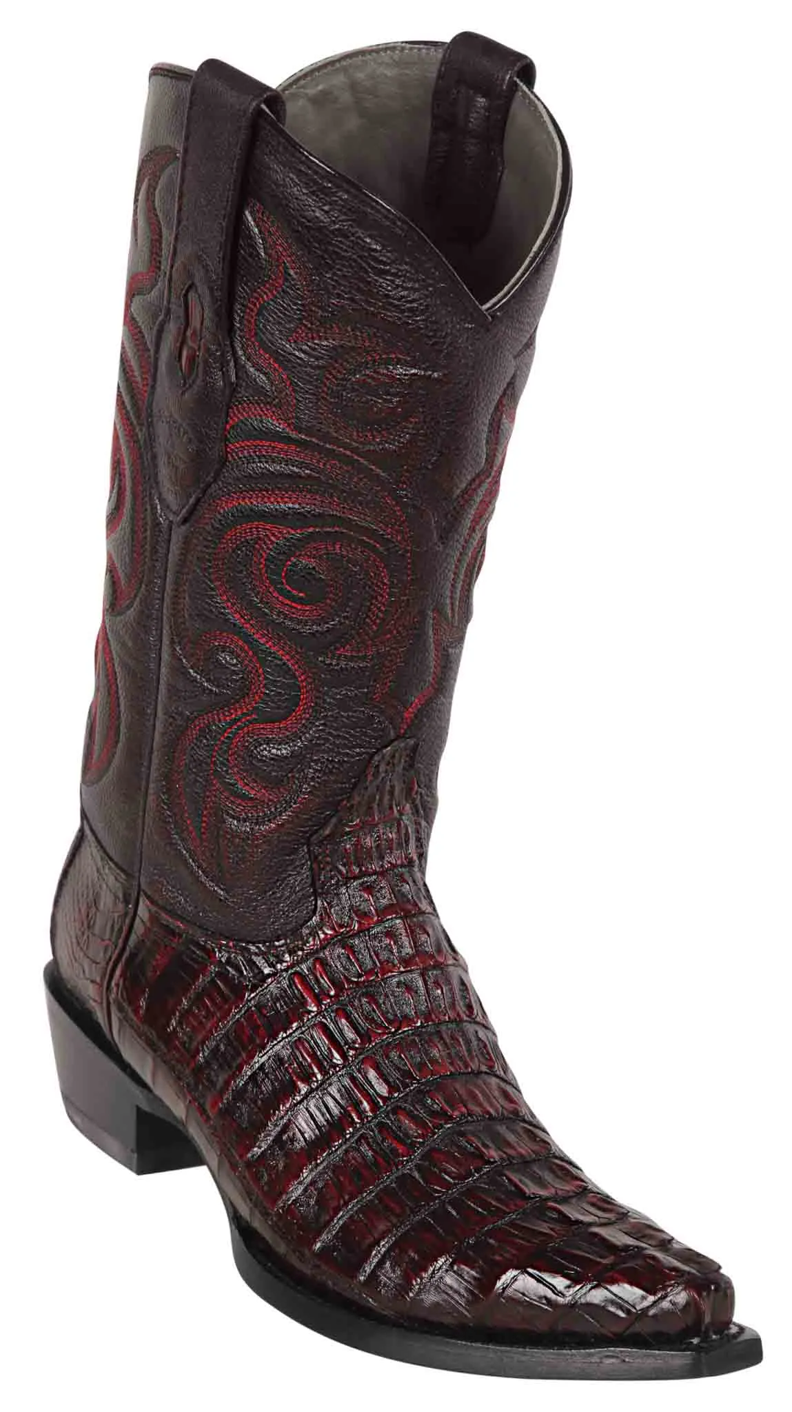 9401186 LOS ALTOS BOOTS SNIP TOE CAIMAN TAIL BLACK CHERRY