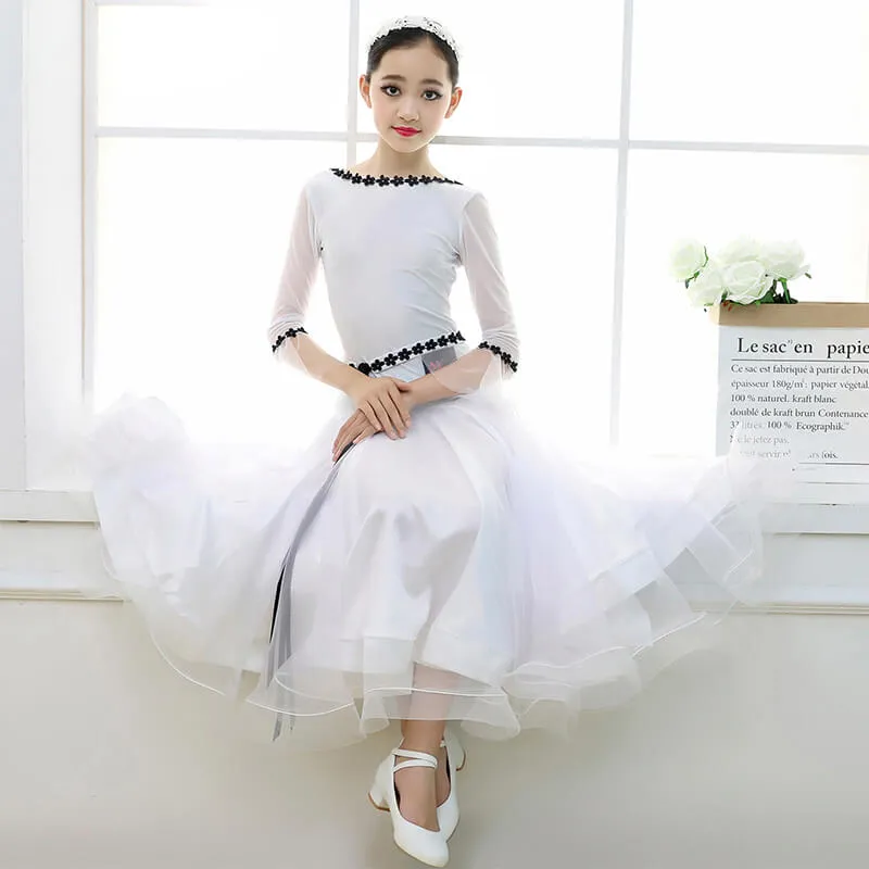 A-Line Long Ballroom Dress Belt