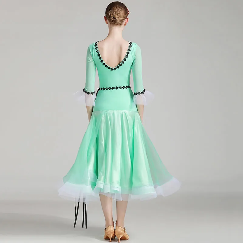A-Line Long Ballroom Dress with Belt