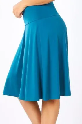 A-line skirt with fold over waist band