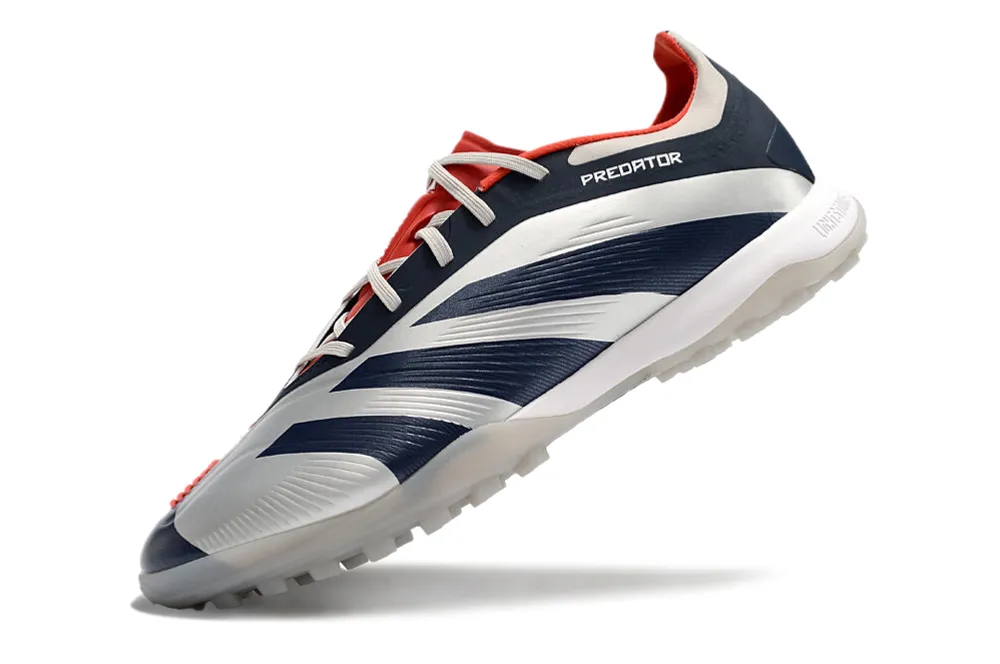 Adidas Predator 24 Elite Indoor Shoes - Ruby Red | Light Gray | Navy - FREE SHIPPING WORLDWIDE