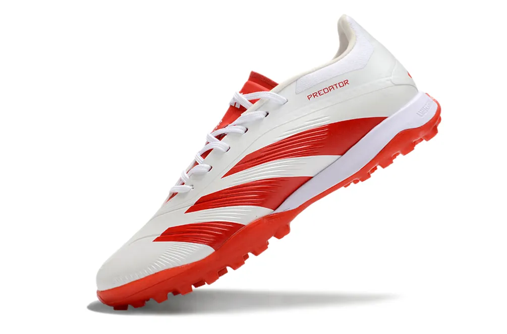 Adidas Predator 24 Elite Indoor Shoes - Ruby Red | Snow White - FREE SHIPPING WORLDWIDE