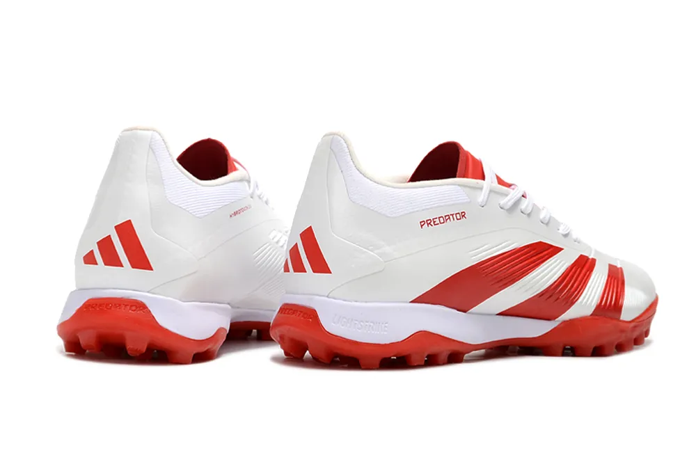 Adidas Predator 24 Elite Indoor Shoes - Ruby Red | Snow White - FREE SHIPPING WORLDWIDE