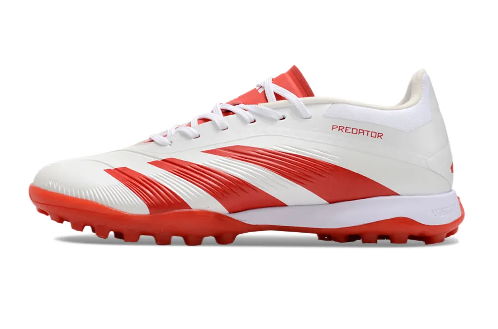 Adidas Predator 24 Elite Indoor Shoes - Ruby Red | Snow White - FREE SHIPPING WORLDWIDE