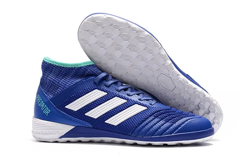 Adidas Predator IC Indoor Flat Soccer Shoes Blue/White