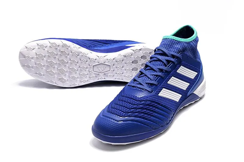 Adidas Predator IC Indoor Flat Soccer Shoes Blue/White