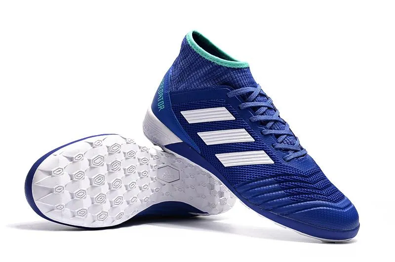 Adidas Predator IC Indoor Flat Soccer Shoes Blue/White