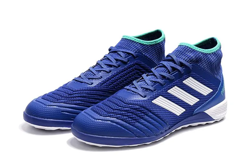 Adidas Predator IC Indoor Flat Soccer Shoes Blue/White