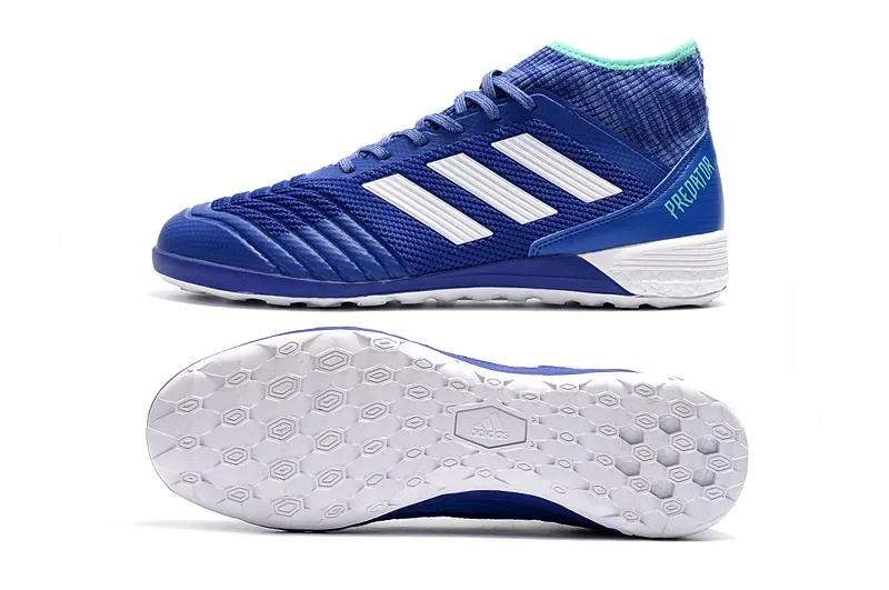 Adidas Predator IC Indoor Flat Soccer Shoes Blue/White