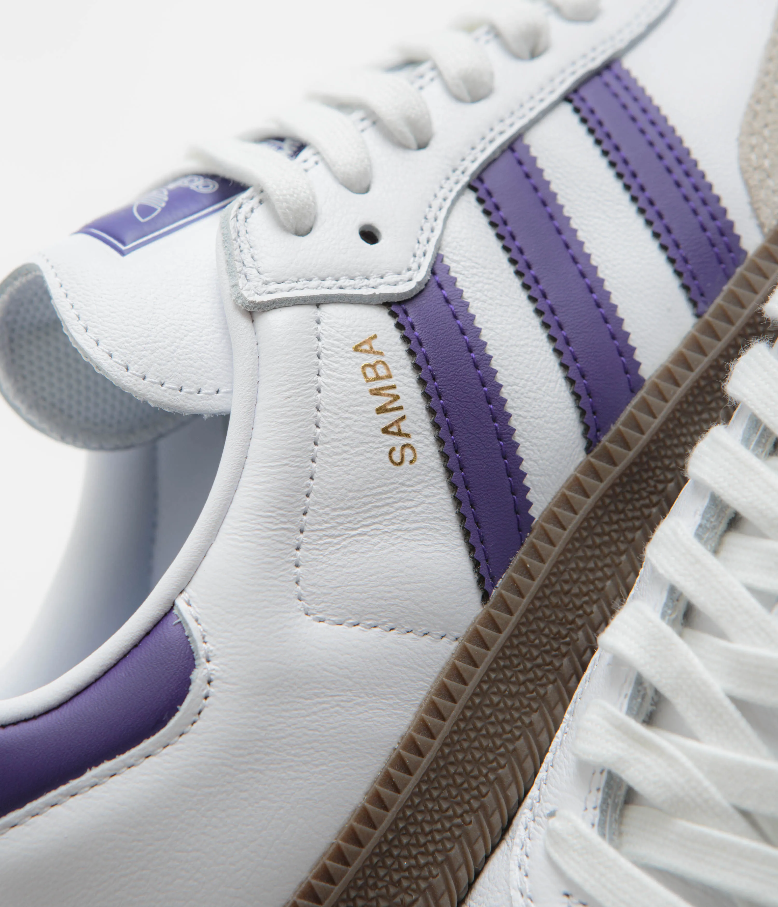 Adidas Samba ADV Shoes - Cloud White / Collegiate Purple / Gold Metallic