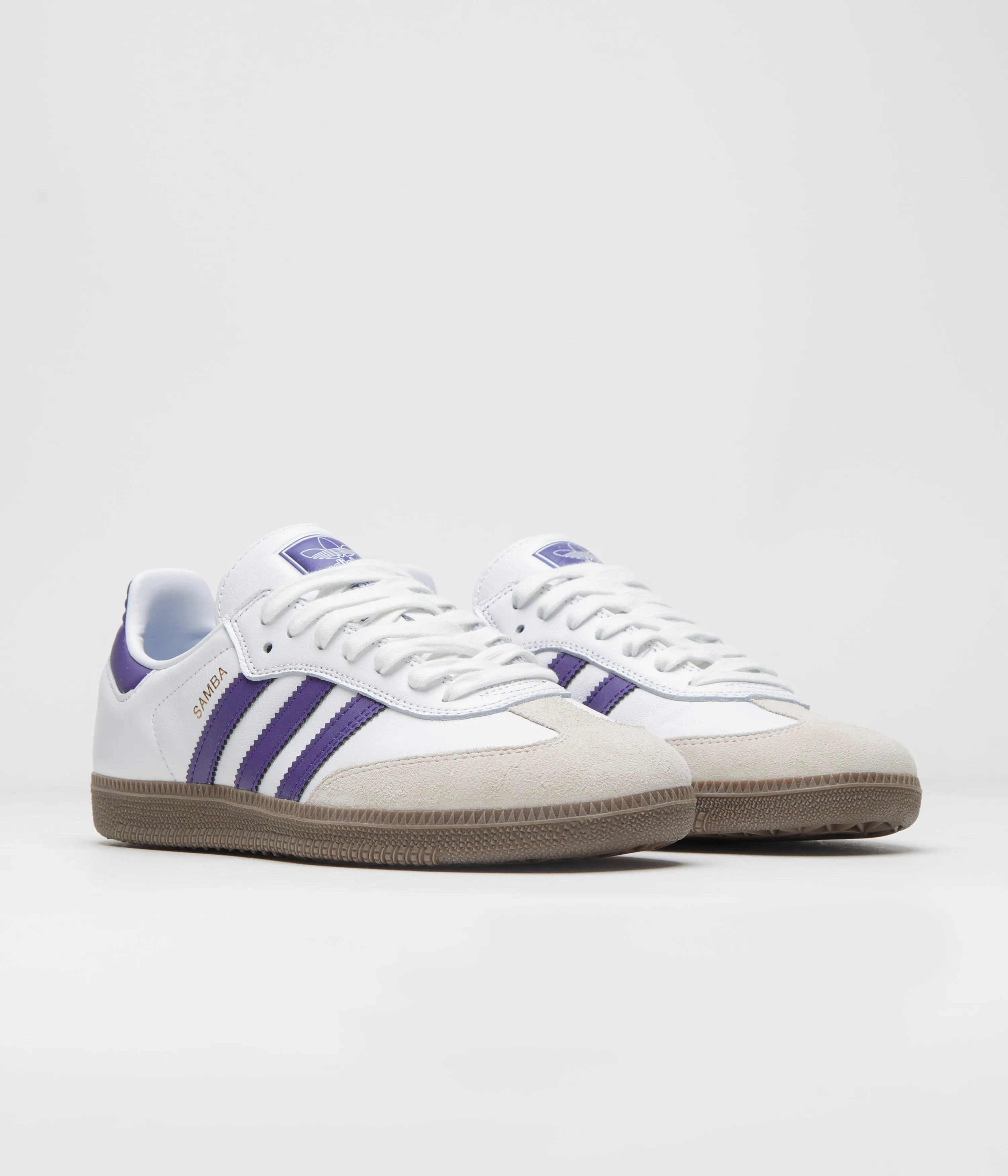 Adidas Samba ADV Shoes - Cloud White / Collegiate Purple / Gold Metallic