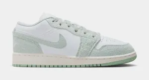 Air Jordan 1 Low SE Seafoam Grade School Lifestyle Shoes (White/Seafoam/Sail)