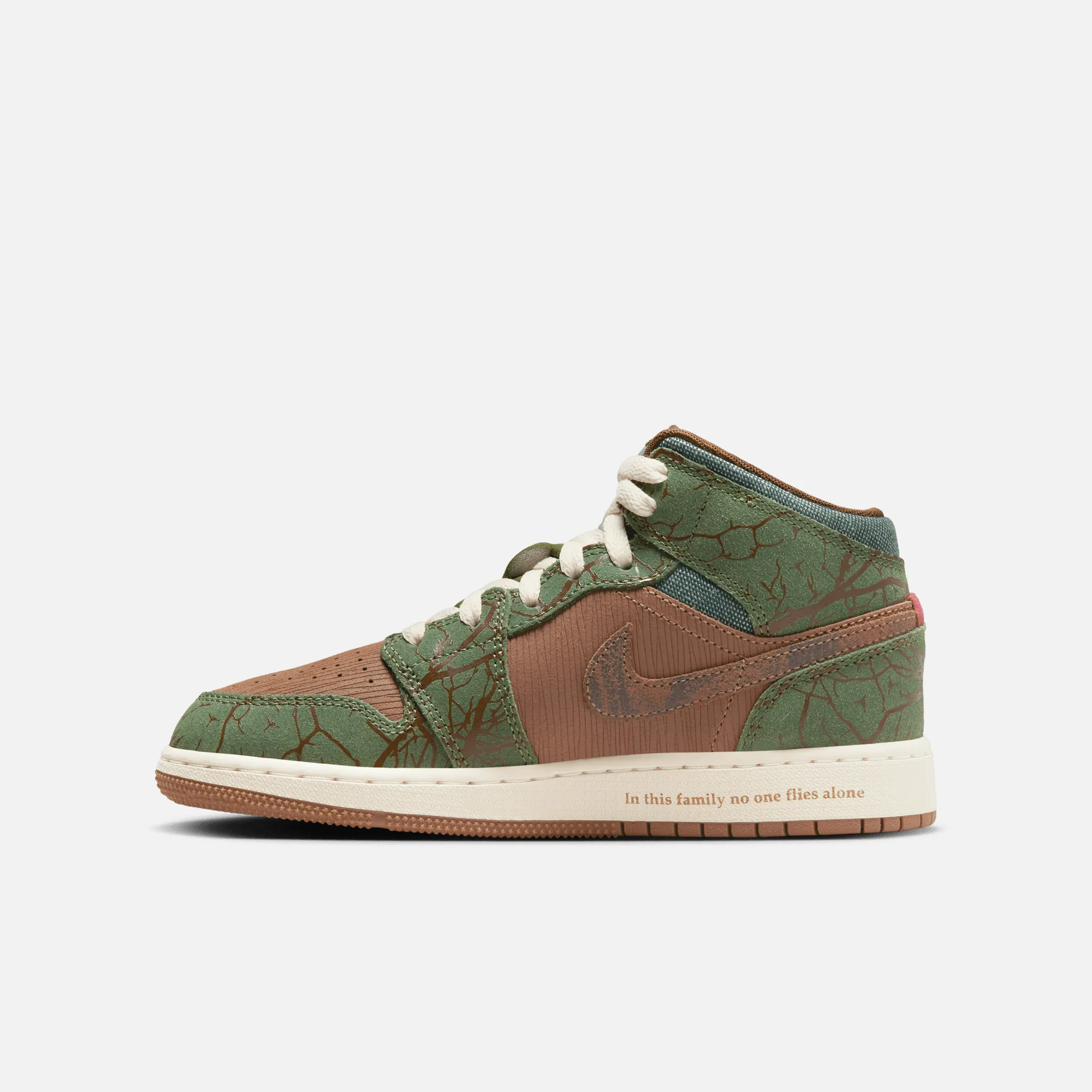 Air Jordan Big Kids' 1 Mid SS Treeline (GS)