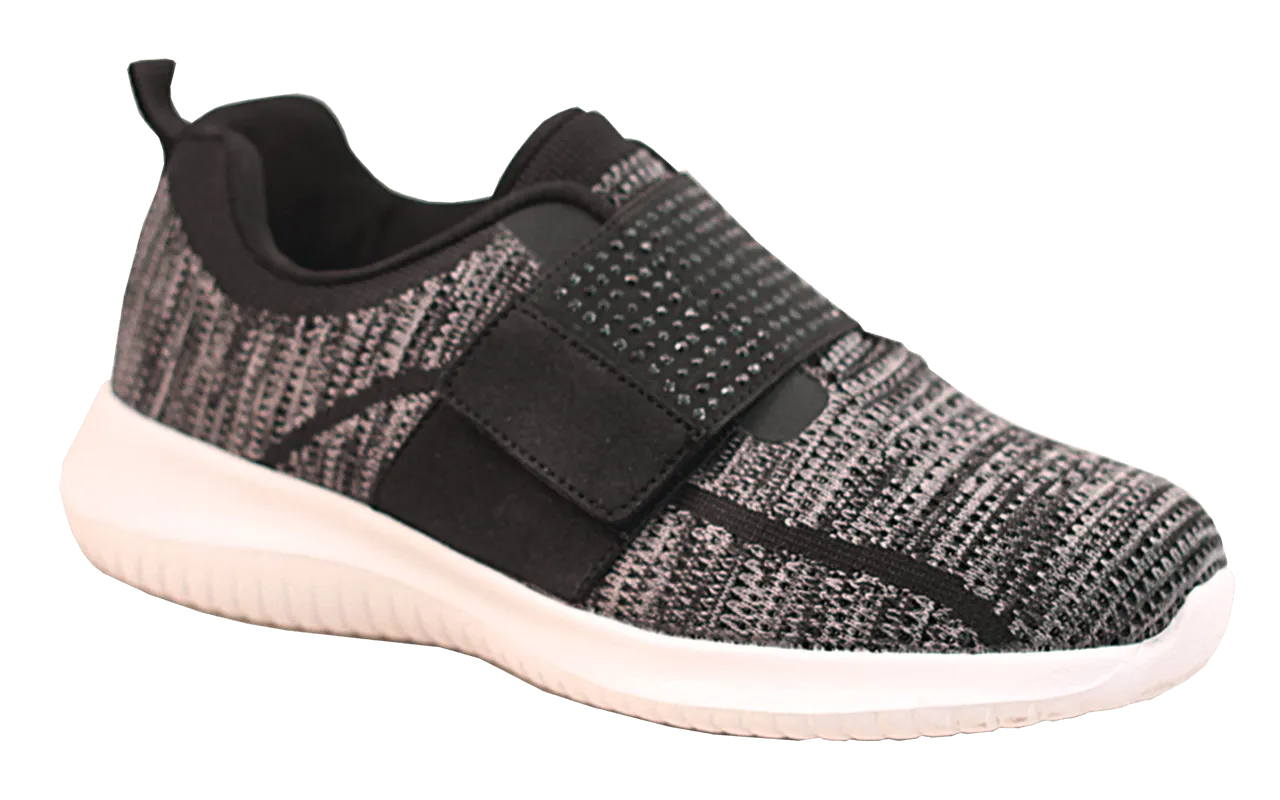 Align Velcro-Strap Mesh Sneaker in Black and Gray