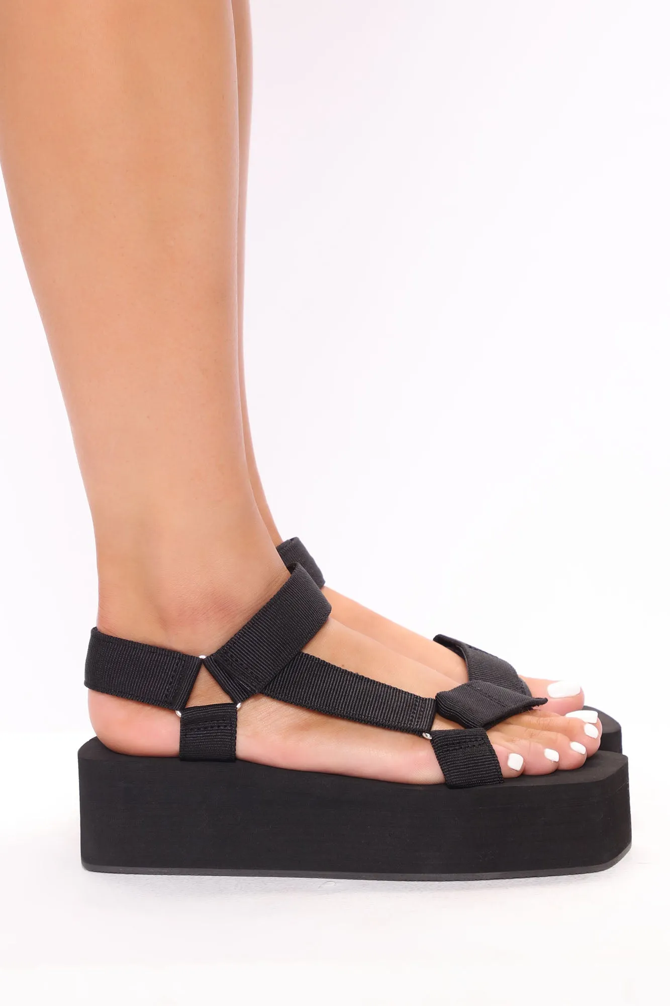 All Time High Flat Sandals - Black