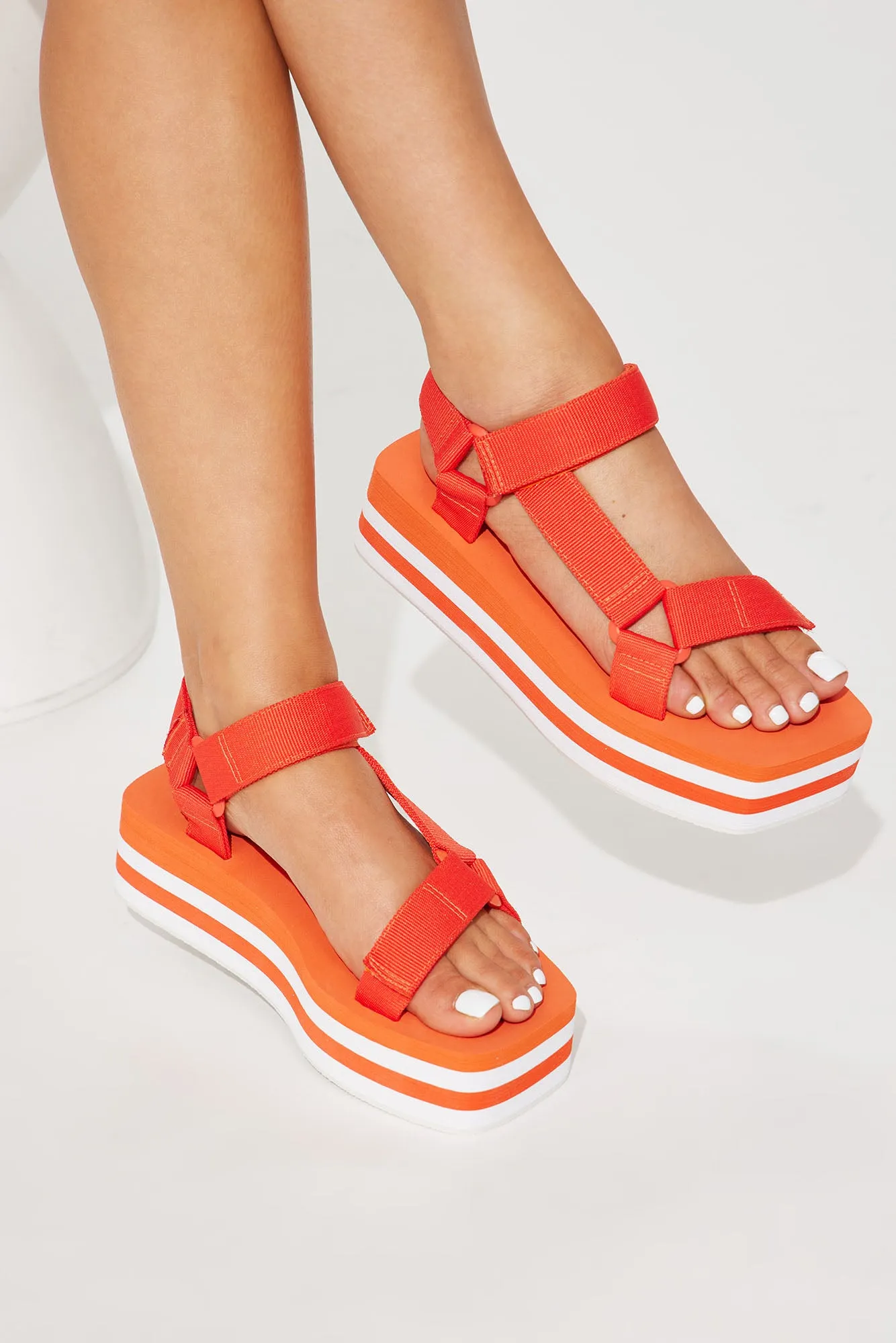 All Time High Flat Sandals - Orange