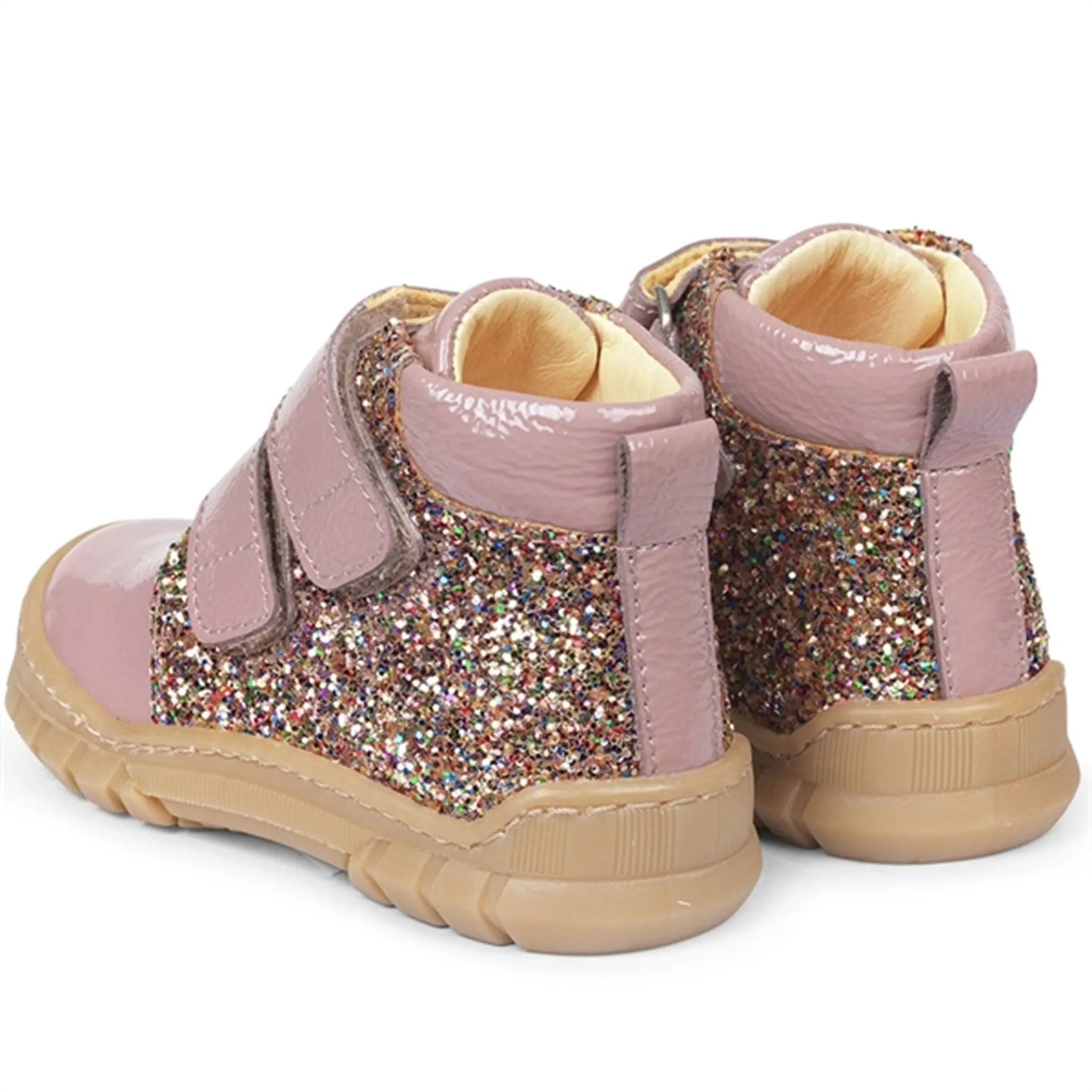 Angulus Beginner Shoes w Velcro Rose/Multi Glitter