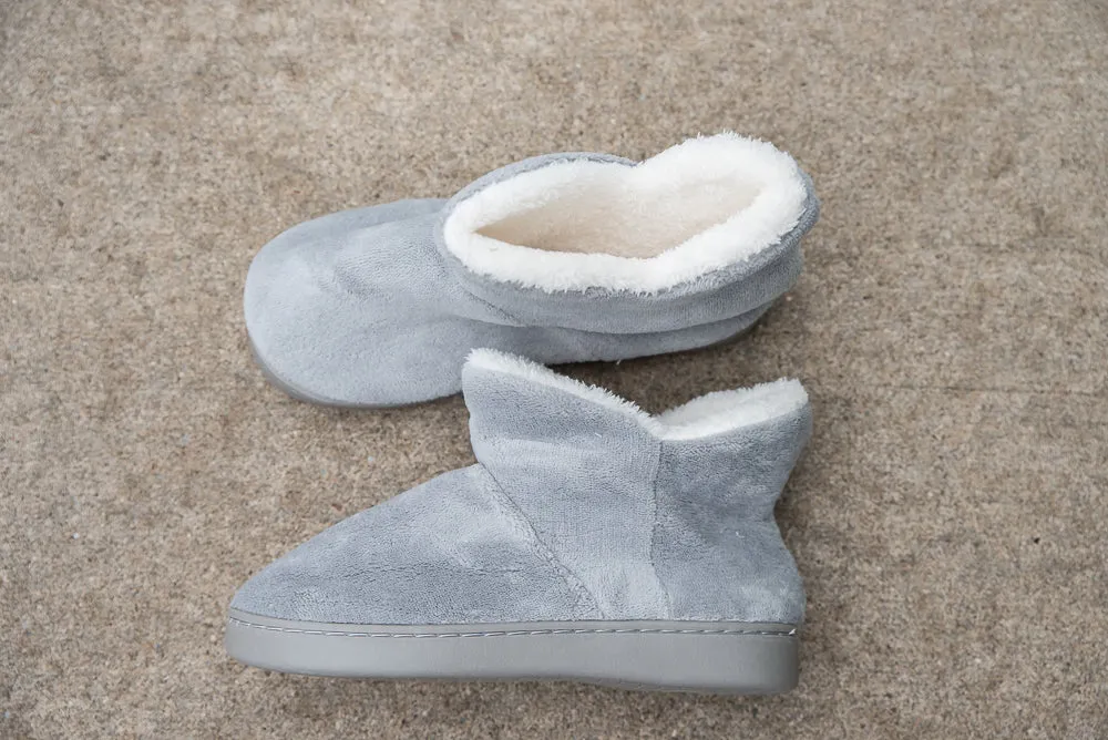 Around the House Slipper Boots in Gray