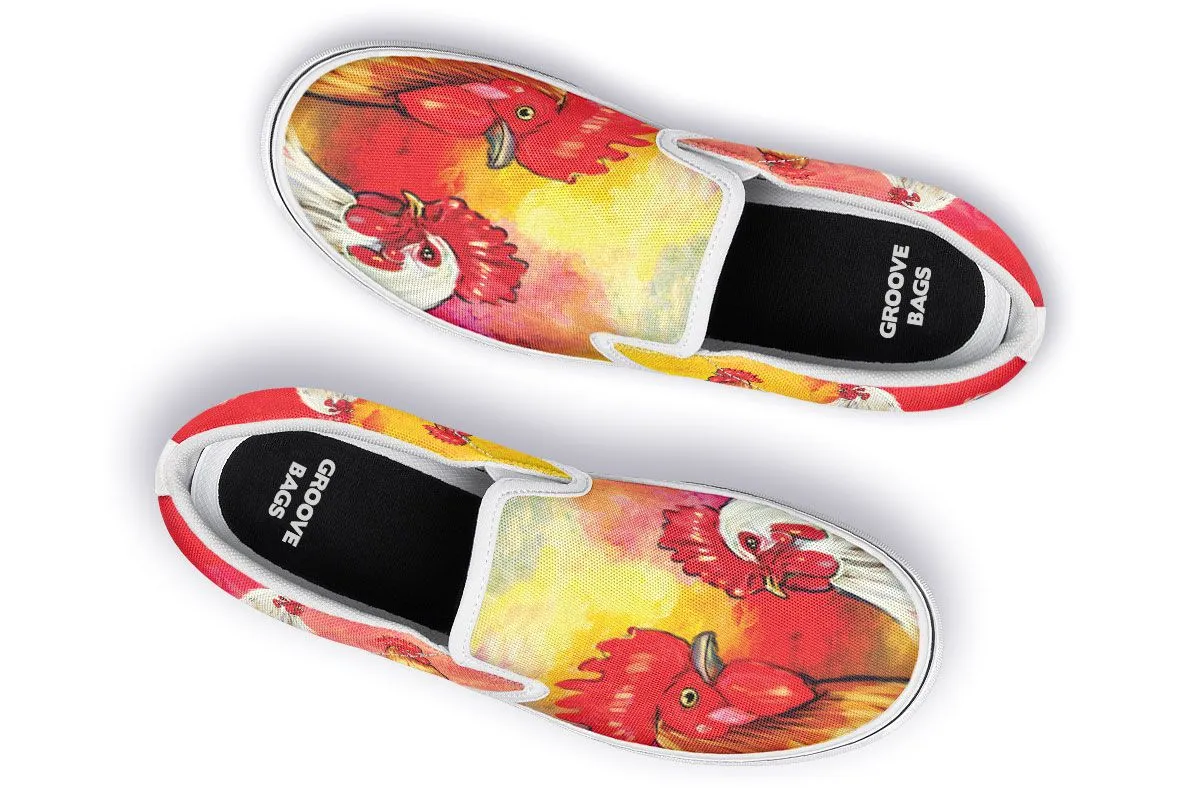 Artistic Rooster Slip-On Shoes