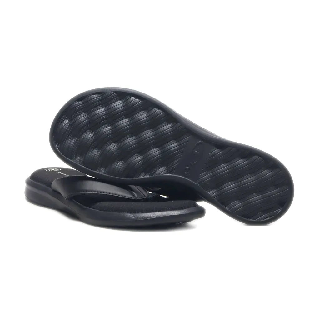 Athletic Works Flip Flops Leather Black Colour For Women