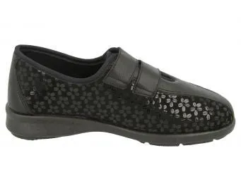 Azalea Black Wide Fit Shoe - DB Shoes