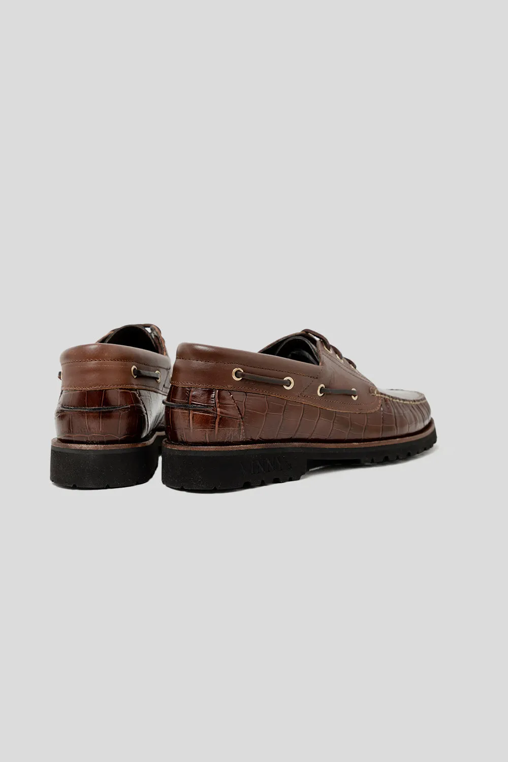 Aztec Boat Shoe - Brown Croc