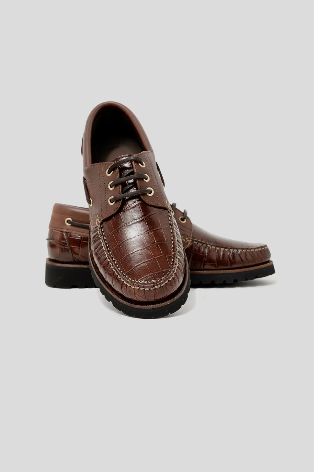 Aztec Boat Shoe - Brown Croc