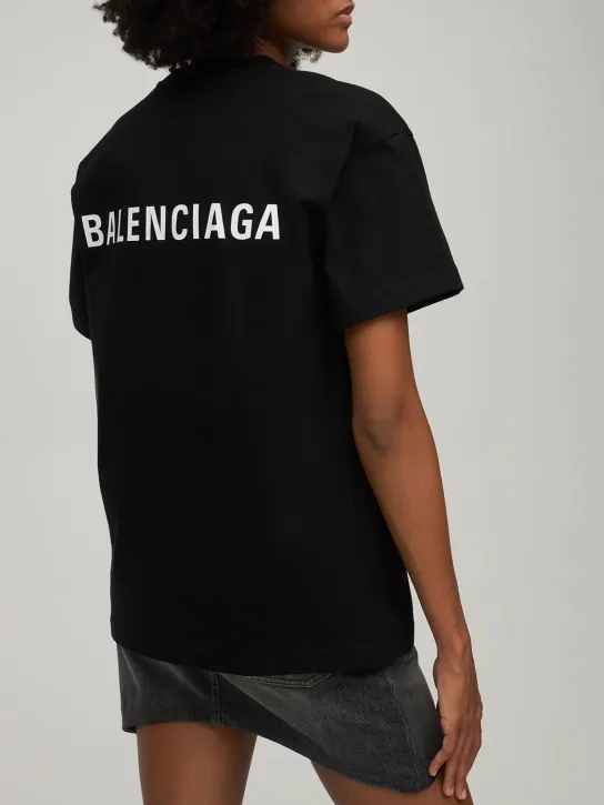 Balenciaga   LOGO PRINTED MEDIUM FIT JERSEY T-SHIRT 