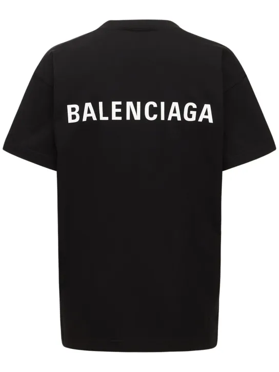 Balenciaga   LOGO PRINTED MEDIUM FIT JERSEY T-SHIRT 