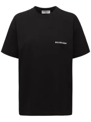 Balenciaga   LOGO PRINTED MEDIUM FIT JERSEY T-SHIRT 