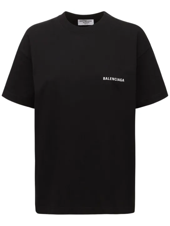 Balenciaga   LOGO PRINTED MEDIUM FIT JERSEY T-SHIRT 