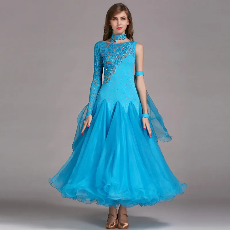Ball Gown Boat Neck One Sleeve Dress
