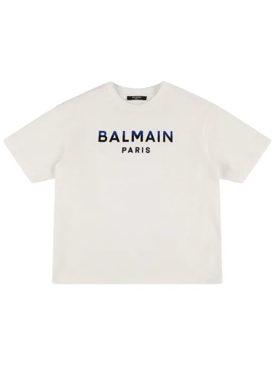 Balmain   Cotton jersey t-shirt w/ logo 