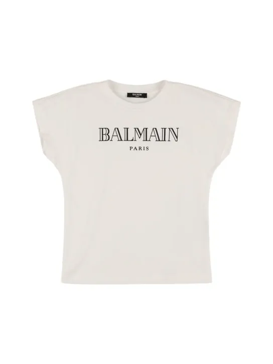 Balmain   Logo printed cotton jersey t-shirt 