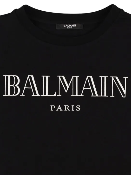 Balmain   Logo printed cotton jersey t-shirt 