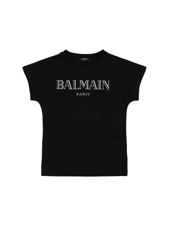 Balmain   Logo printed cotton jersey t-shirt 