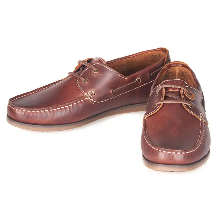 Barbour Capstan Boat Shoes - Mahogany Leather