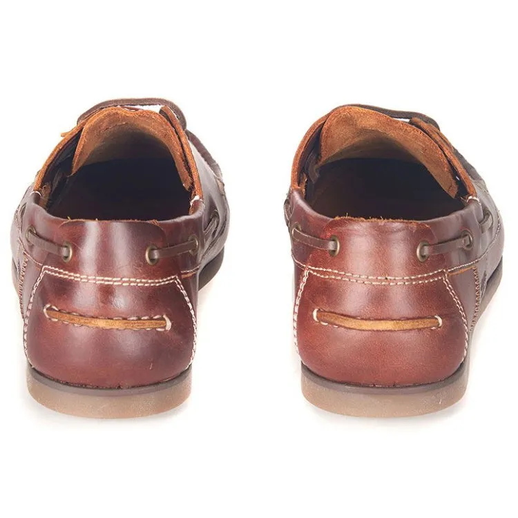 Barbour Capstan Boat Shoes - Mahogany Leather