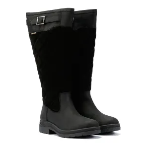 Barbour Oak Tall Suede/Leather Women's Black Boots