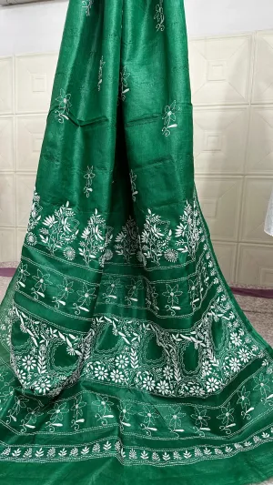 Beautiful Soft Pure  Tusser Silk  Saree With Blouse