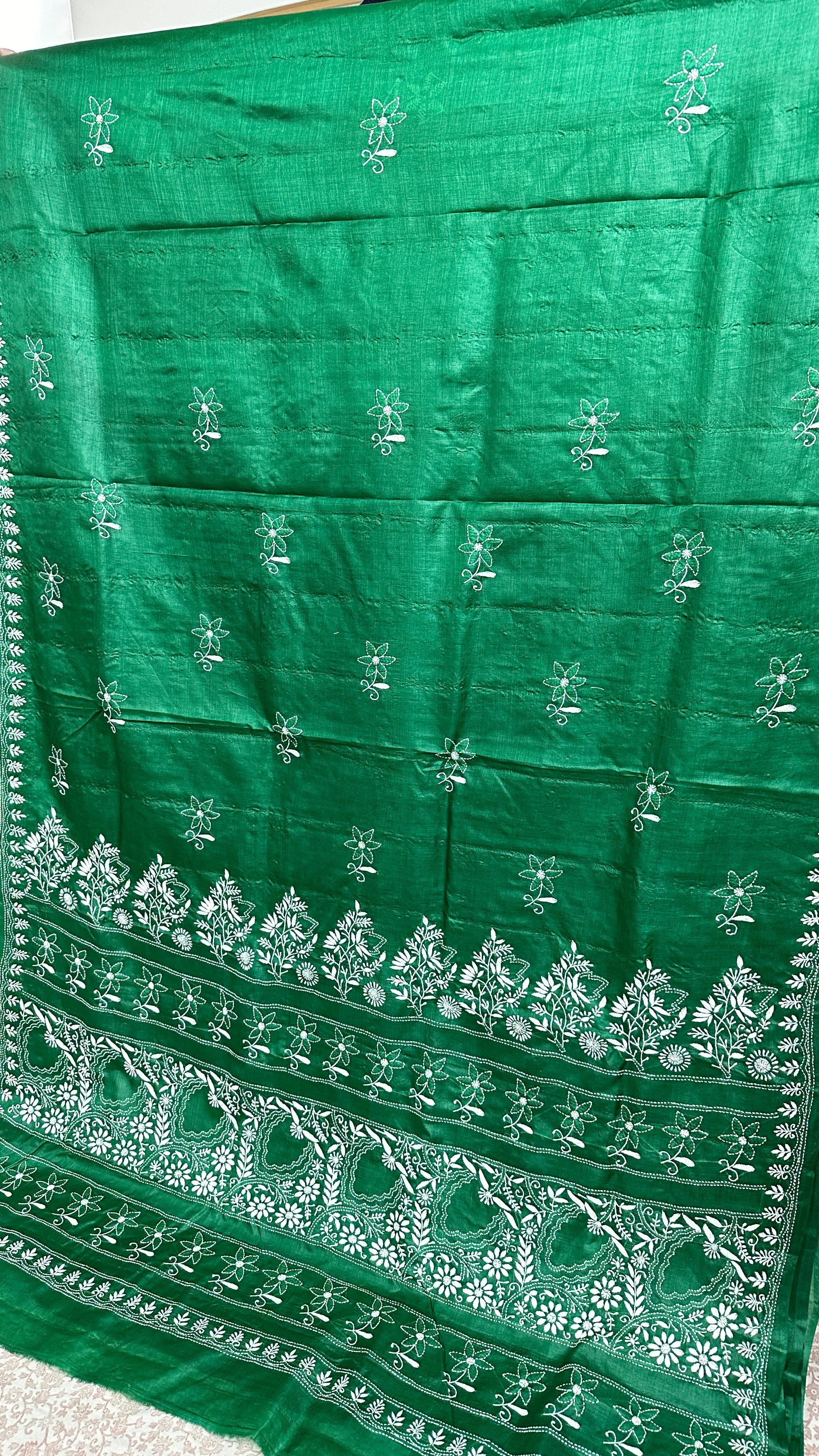 Beautiful Soft Pure  Tusser Silk  Saree With Blouse