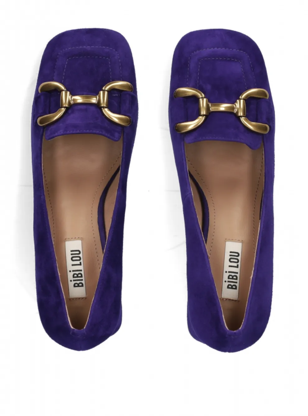 Bibi Lou Purple Suede Snaffle Block Heel Court