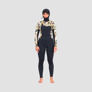 Billabong 4/3mm Salty Dayz 2022 Hooded Chest Zip Wetsuit Jungle Night - Womens