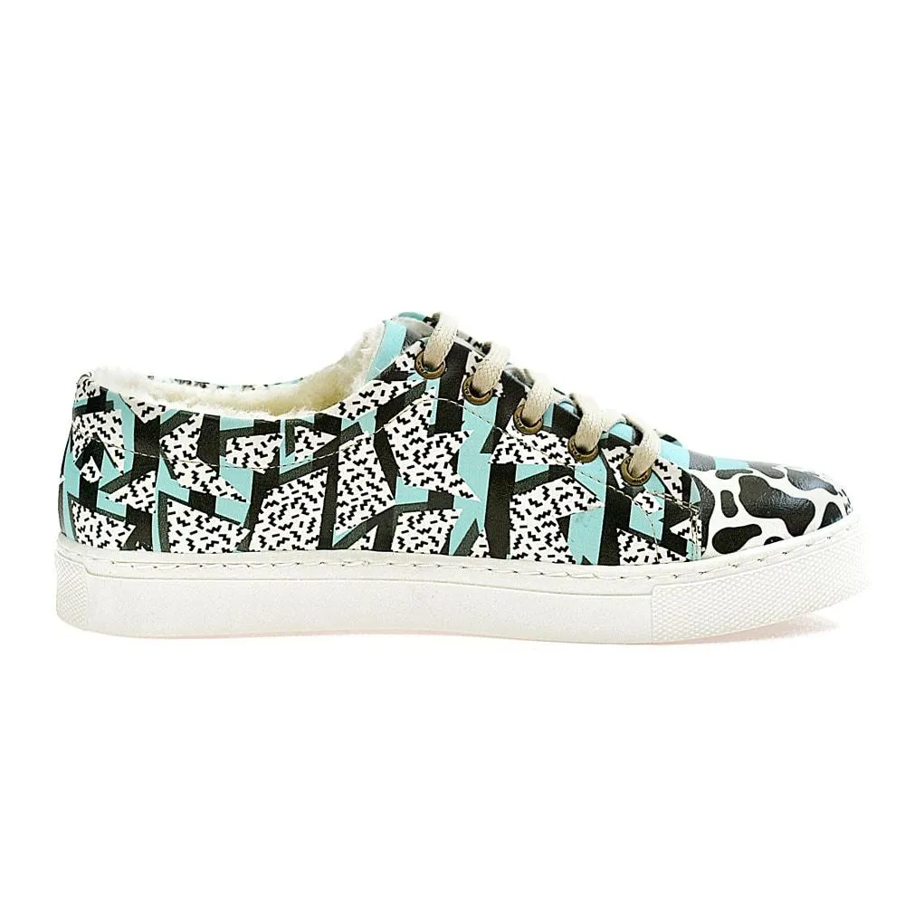 Black and Blue Pattern Sneaker Shoes WSPR114