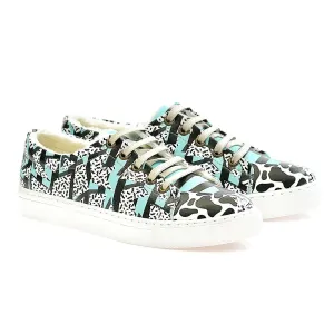 Black and Blue Pattern Sneaker Shoes WSPR114